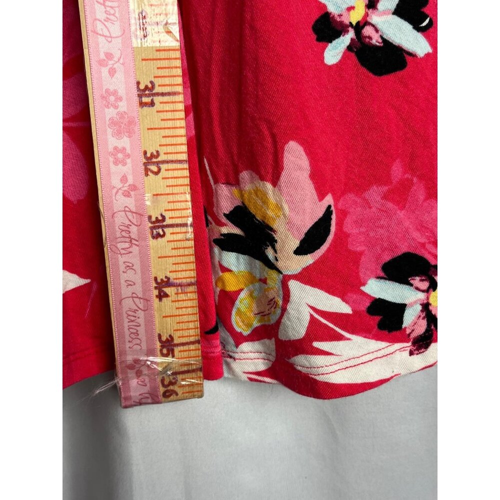 Floral Smocked Midi Dress Pockets Rayon Spandex Size 1 summer vacation - Picture 8 of 14